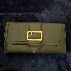 Burberry Black and Gold Wallet with Elegant Buckle